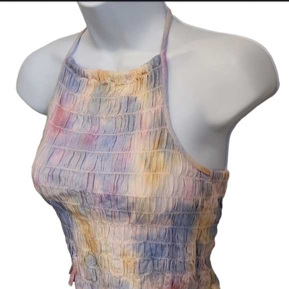 American Eagle Smocked Cropped Halter Top NWT - Picture 3 of 6